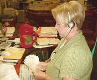 Shelly works on saving orders for a client